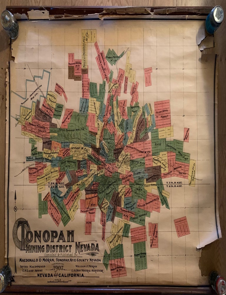 Item #1092 Tonopah Mining District Nevada Wall Map--1907. Irving MacDonald, William J. Moran.