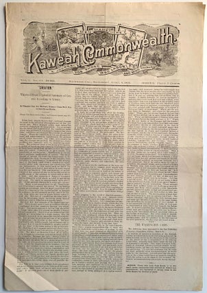 Item #114 Kaweah Commonwealth Vol. 2, No. 20 (New Series) April 4, 1891. Burnette G. Haskell