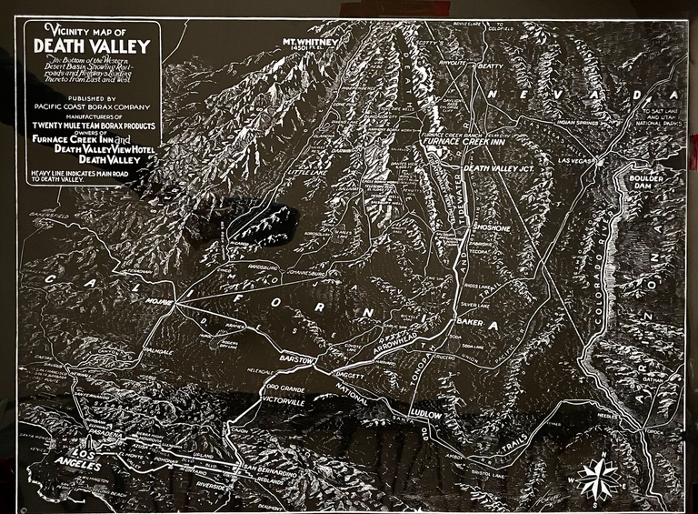 Item #1144 Vicinity Map of Death Valley. Pacific Coast Borax Company.
