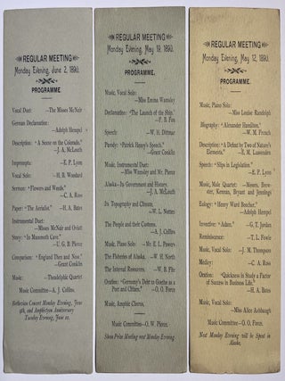 Three Tickets for Amphictyon Society of Hillsdale College Meetings, Spring Term, 1890