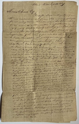 Item #1203 1829 ALS with Wake Forest Postmark, Discussing Search For a Wife and Land Speculation,...