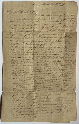 Item #1203 ALS with Wake Forest Postmark, Discussing Search for a Wife and Land Speculation, N....