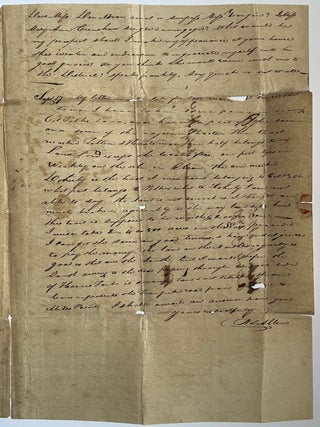 ALS with Wake Forest Postmark, Discussing Search for a Wife and Land Speculation, N. L. Allen, Totten’s Wells, Kentucky, Sept. 12, 1829