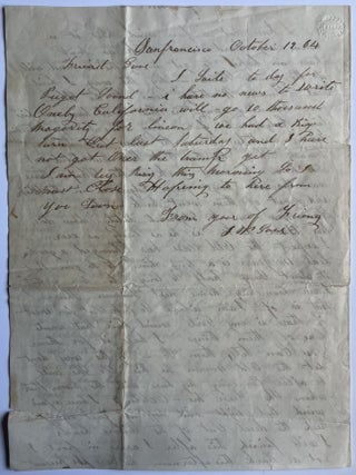 Manuscript Letter Discussing 1864 Presidential Election, “Niger War”, Women, California, etc., signed by J. M. Gove, Aboard the Barque Nahumkeag, October 3, 1864
