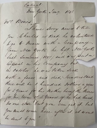 1848 Manuscript Letter to Colonel Thomas Aspinwall Concerning Mexican War
