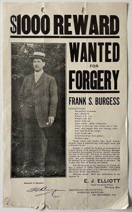 Item #1238 Lot of Thirteen 1915-1917 Wanted and Reward Poster Circulars for Grand Larceny,...