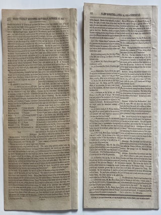 Two Issues of Niles’ Weekly Register Newspaper, With Content on the War of 1812 and the Slave Trade