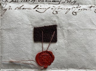 1764 Ex Habitu Relic of Giovanni Antonio Cardinal Guadagni, Servant of God, Attached to Manuscript Letter