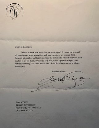 Five Letters from Author Tom Wolfe to Salt Lake City Artist and Educator Pat Eddington 1979-2001