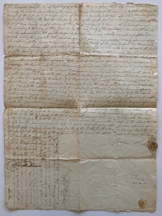 [New York][18th Century Hand-made Paper] 1796 Indenture with Rare 1793 Watermark on Paper from Philadelphia