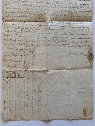 [New York][18th Century Hand-made Paper] 1796 Indenture with Rare 1793 Watermark on Paper from Philadelphia