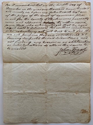 [New York][18th Century Hand-made Paper] 1796 Indenture with Rare 1793 Watermark on Paper from Philadelphia