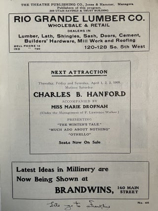 1909 Salt Lake Theatre Playbill Booklet for “The Bungle” Political Satire Play