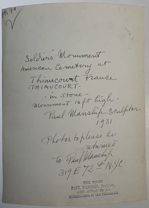 Archive of Signed Photographs and Letters by Paul Manship, American Sculptor