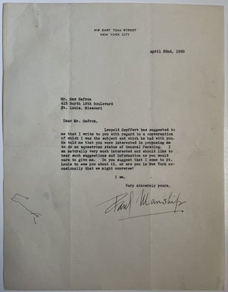 Archive of Signed Photographs and Letters by Paul Manship, American Sculptor