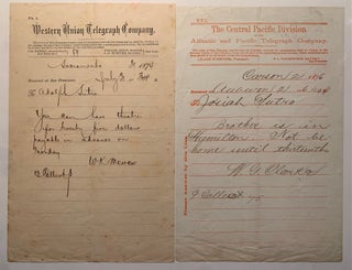 Item #1353 [San Francisco] Collection of Adolph Sutro Related Telegrams 1874-1896. Adolph Sutro