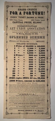 Item #1360 [Scam] "Grand Chance for a Fortune!" Broadside--London, New Jersey November 28, 1864....