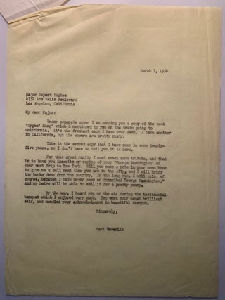 Correspondence between Rupert Hughes, Carl Haverlin and Lee Shippey 1933-1950