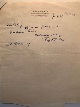 Correspondence between Rupert Hughes, Carl Haverlin and Lee Shippey 1933-1950