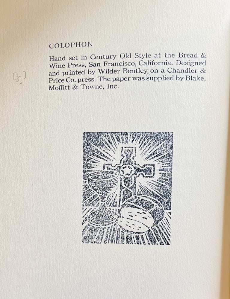 Item #1416 21 Carlisle [Book of Poems Published by Noted Printer and Artist Wilder Bentley II]. Blake Reed.