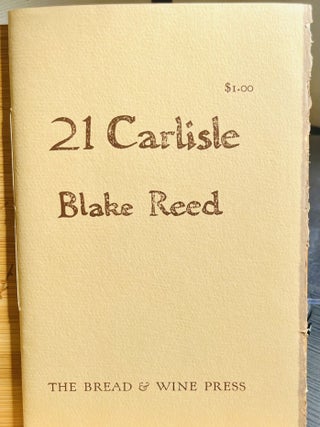 21 Carlisle [Book of Poems Published by Noted Printer and Artist Wilder Bentley II]