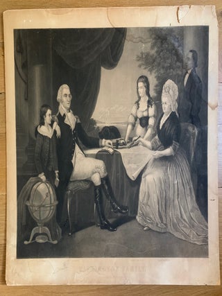 Item #1444 Stipple Engraved Lithograph of "The Washington Family" Thomas Kelly, Edward Savage