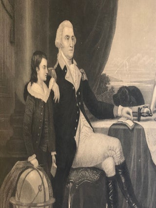 Stipple Engraved Lithograph of "The Washington Family"