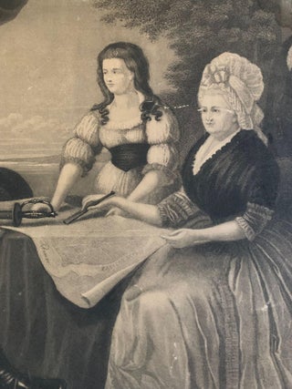 Stipple Engraved Lithograph of "The Washington Family"