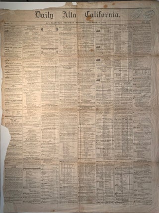 Item #1510 Daily Alta California Vol. V No. 304 San Francisco, November 2, 1854. Edward Kemble,...