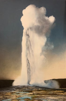 Old Faithful Geyser, 150 Ft. [Large Format Hand Colored Silver Print. F. Jay Haynes.