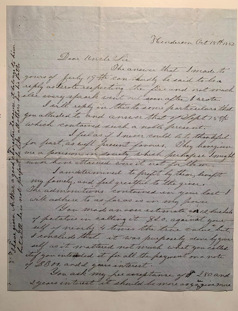 Item #1554 [Fruit Growing][Farming][Education] Mid-nineteenth Century Correspondence Between Honorable Nathaniel Goodwin of Hartford, Connecticut and the Extended Brown Family of Henderson, Jefferson County, New York 1849-1855. Nathaniel and Goodwin, Members of the Brown Family.
