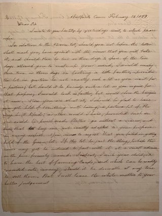 [Fruit Growing][Farming][Education] Mid-nineteenth Century Correspondence Between Honorable Nathaniel Goodwin of Hartford, Connecticut and the Extended Brown Family of Henderson, Jefferson County, New York 1849-1855