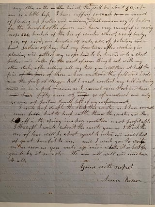 [Fruit Growing][Farming][Education] Mid-nineteenth Century Correspondence Between Honorable Nathaniel Goodwin of Hartford, Connecticut and the Extended Brown Family of Henderson, Jefferson County, New York 1849-1855