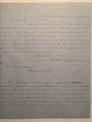 [Fruit Growing][Farming][Education] Mid-nineteenth Century Correspondence Between Honorable Nathaniel Goodwin of Hartford, Connecticut and the Extended Brown Family of Henderson, Jefferson County, New York 1849-1855