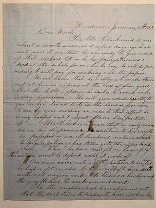 [Fruit Growing][Farming][Education] Mid-nineteenth Century Correspondence Between Honorable Nathaniel Goodwin of Hartford, Connecticut and the Extended Brown Family of Henderson, Jefferson County, New York 1849-1855