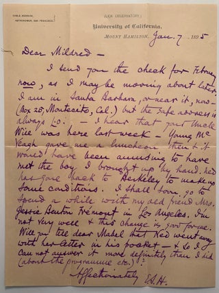 [UC Berkeley][Lick Observatory] Massive Archive of the Family of Edward Singleton Holden Including Letters, Photographs, Family Memoir and Printed Material, 1880&rsquo;s-1960&rsquo;s