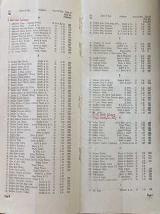 Ralph A. Cummings Standard Dime and Nickel Novel Catalogue of Old Weeklies, Novels, and Story Papers of America