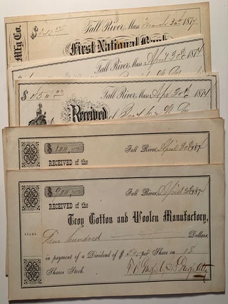 [Cotton][Manufacturing] Two Massive Bound Ledgers for Troy Cotton & Woolen Manufactory, Fall River, Massachusetts 1885-1887, 1892-1897
