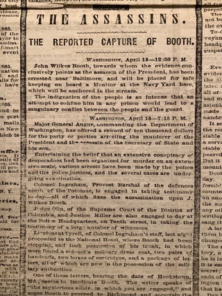 [Lincoln Assassination] New York Herald Newspaper Sunday April 16, 1865