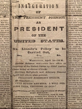 [Lincoln Assassination] New York Herald Newspaper Sunday April 16, 1865