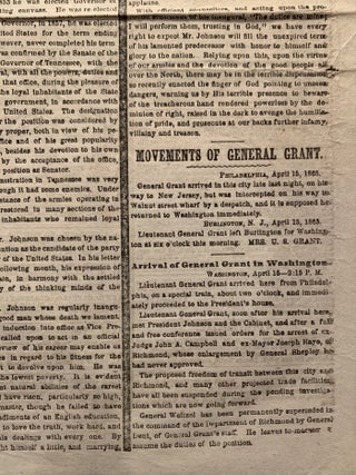 [Lincoln Assassination] New York Herald Newspaper Sunday April 16, 1865