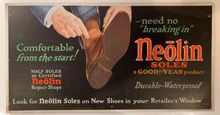 Item #167 Neolin Soles, A Goodyear Product Advertising Sign. Goodyear Tire, Rubber Co