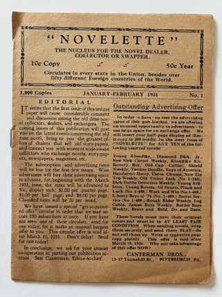 Item #1720 “Novelette” The Nucleus for the Novel Dealer, Collector or Swapper,...