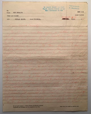Inmate Ray Stephen White to Rev. Newton Nesmith 1947-1949--Malaria Guinea Pig24 Letters from Illinois State Prison (Joliet, Illinois)