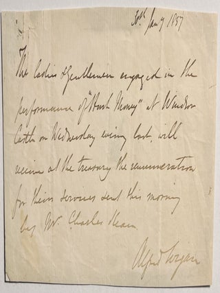 Item #1855 Autograph Letter Signed by Alfred Wigan, Theater Manager/Actor. Alfred Wigan