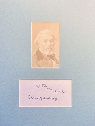 Item #1866 Photographic Image and Clipped Signature of Thomas Carlyle