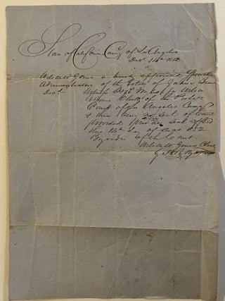 [Los Angeles] Probate Court Documents of Joshua Bean, brother of Judge Roy Bean, Signed by Agustin Olvera