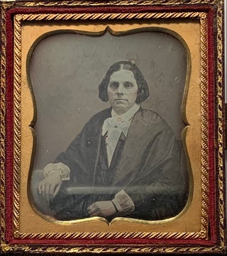 Item #193 Double-Portrait Daguerreotype Leather Case with Woman and Man Daguerreotypes