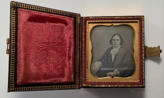 Double-Portrait Daguerreotype Leather Case with Woman and Man Daguerreotypes