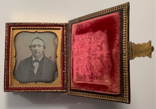Double-Portrait Daguerreotype Leather Case with Woman and Man Daguerreotypes